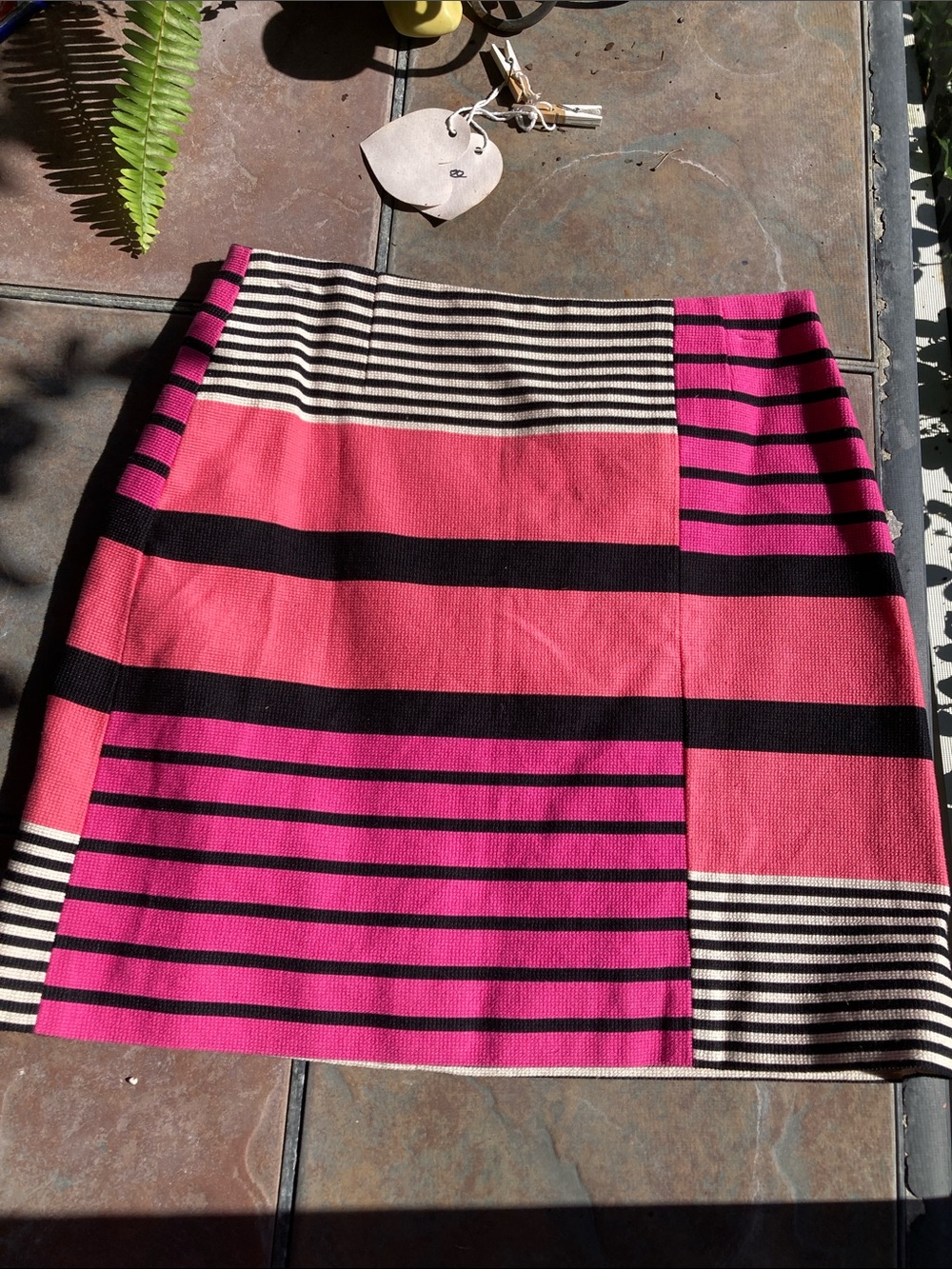 LOFT Pink and Black color block Mini Skirt